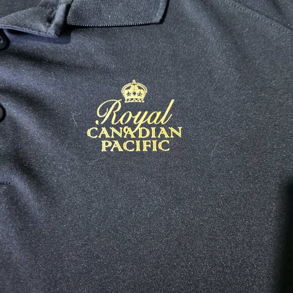 Nike Golf Polo Shirt Mens Large Royal Canadian Pacific Logo Tour Performance - Picture 5 of 8